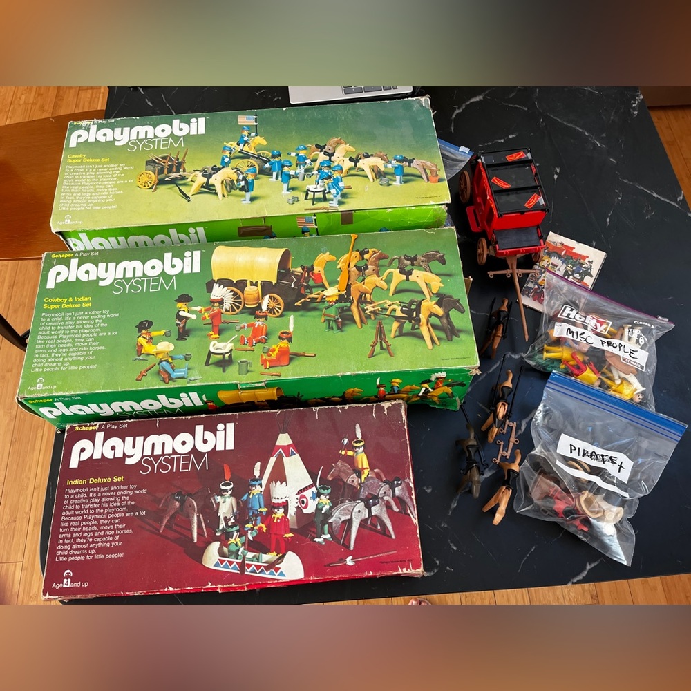Vintage play mobile sets